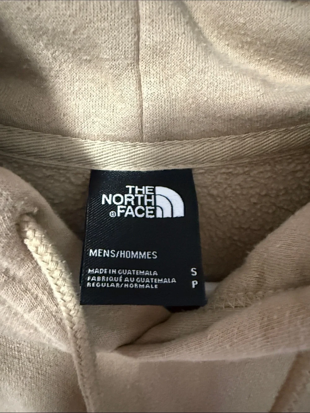 The North Face Men's Tan Crewneck Hoodie with White Logo Graphic